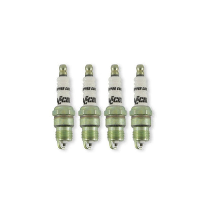 ACCEL HP Copper Spark Plug - Shorty - 14mm Thread - .460 in Reach - Tapered Seat - 4 Pack