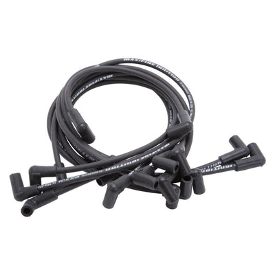 Spark Plug Wire Set, SBC Max Fire Performance Stock Style Boots 8mm Black Wire, Set Of 9