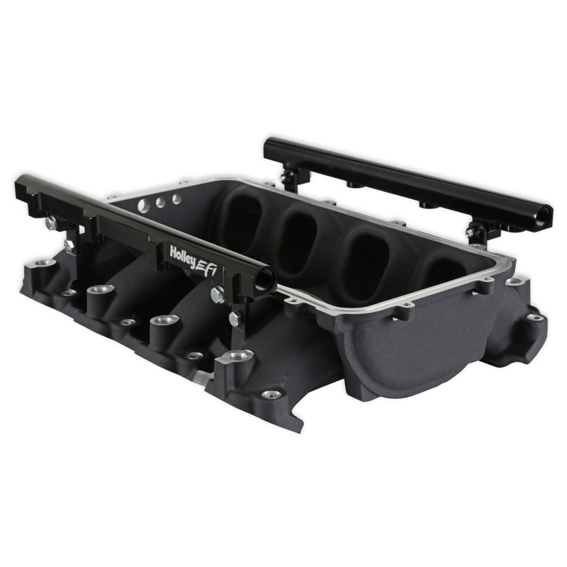 Holley Lo-Ram Manifold Base and Port Injection Fuel Rails - GM Gen V LT - Top-Feed - With Port Injection - Black Finish