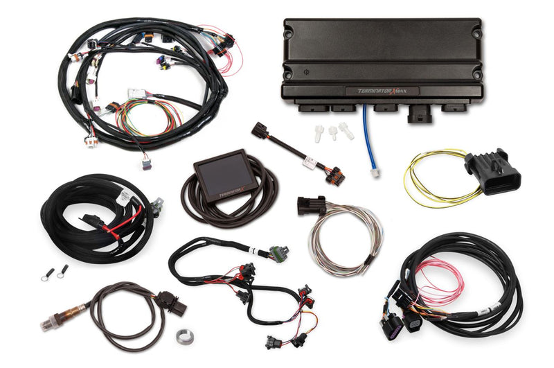 Holley EFI Terminator X Max - Universal MPFI Kit - Universal MPFI Main Harness - GM DBW Throttle Body Control - GM 4L60E/80E Transmission Con
