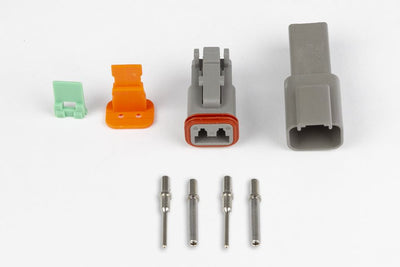 Plug and Pins Only - Matching Set of Deutsch DT-2 Connectors (DT06-2S + DT04-2P) - ( 13 Amp)