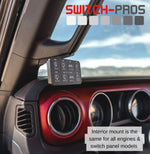 Mounting solution for RCR-Force® 12 and SP9100 power modules (for under hood) and switch panel (for mounting beneath the driver’s A-pillar grab handle) fits 2019 - 2023 Jeep JL and JT with a gas engine image 2