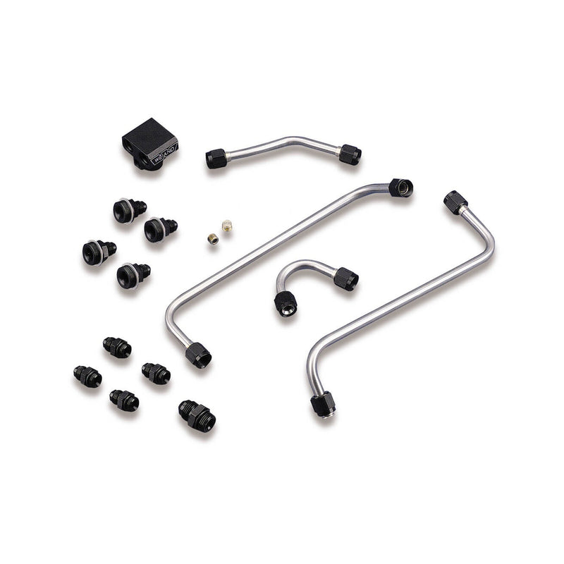 Weiand Stainless Steel Fuel Line Kit - Dual Side-Mounted Holley 4150 Carburetors