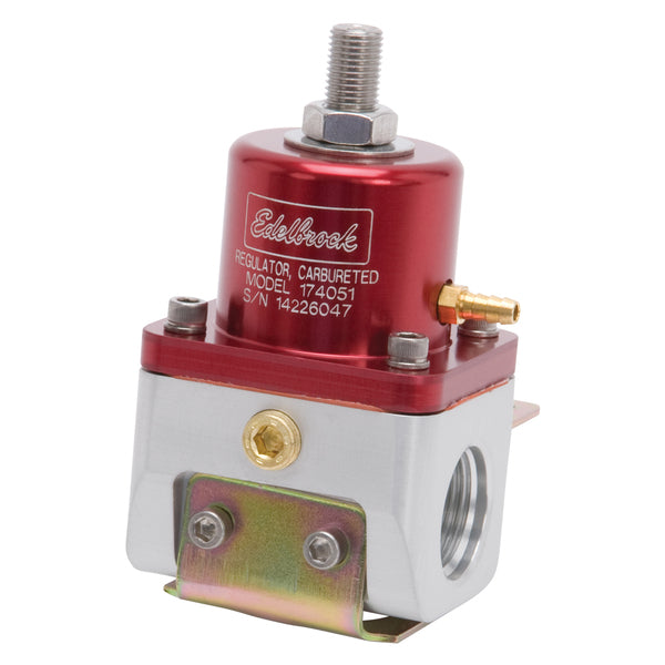 Carbureted Adjustable Bypass Fuel Pressure Regulator (180 GPH) in Red Finish