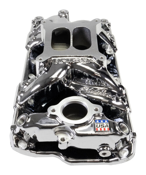 Performer RPM Small Block Chevy AIR-Gap Intake Manifold, Chrome Plasma finish