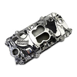 Performer 2-O Manifold for 1965-90 B/B Chevy Oval Port Heads, Chrome Plasma image 3