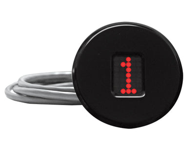 PCS Round Gear Display - Current Gear - Black Housing w/ OBD2 Connector User Harness
