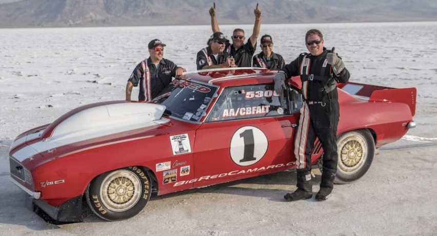 Big Red Camaro at Bonneville, 2018 AA/CBFALT record run