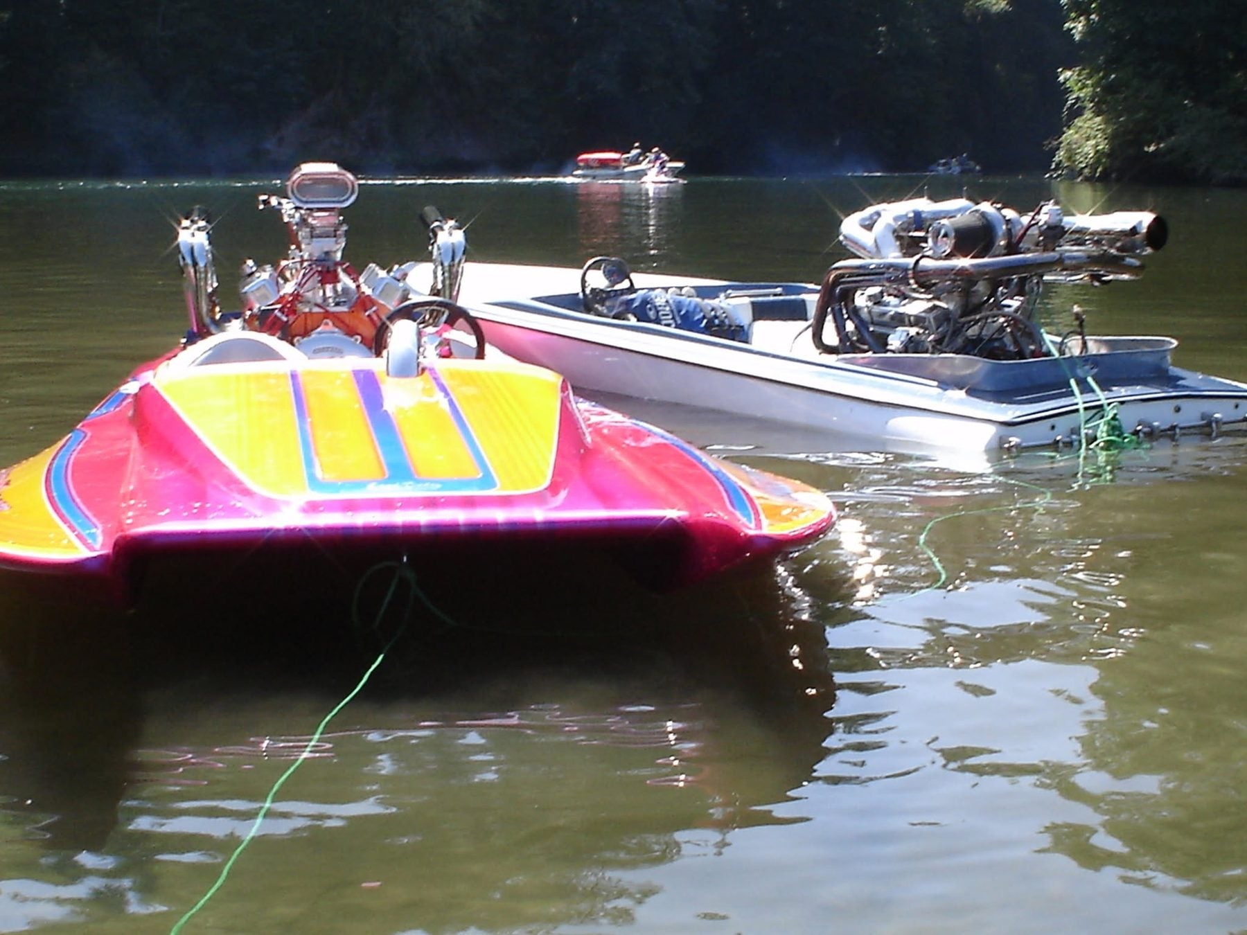 Twin performance boats on the water
