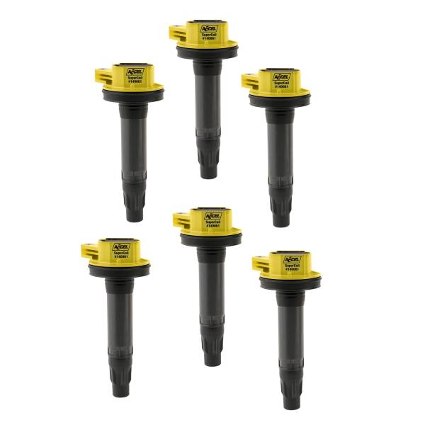 ACCEL - ACCEL Ignition Coil - Super Coil Series - 2007-2016 Ford 3.5L/3.7L V6, Yellow, 6-pack 140061-6