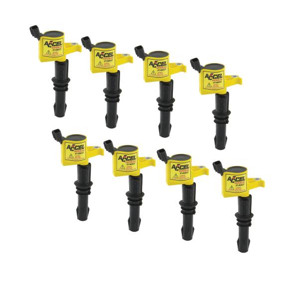 ACCEL - ACCEL Ignition Coil - SuperCoil - 2004-2008 Ford 4.6L/5.4L/6.8L 3-valve engines - Yellow - 8-Pack 140033-8