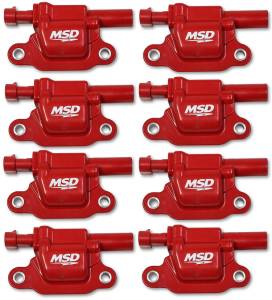 MSD Ignition Coil Blaster Series GM Gen V Direct Injected enginesCoils, 2014 and Up, Square, Red, 8-pack 82668